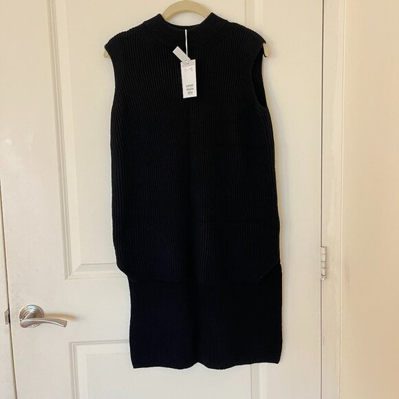 COS 100% Wool Knit Black Tank Sweater Vest Sz XS - Picture 1 of 6
